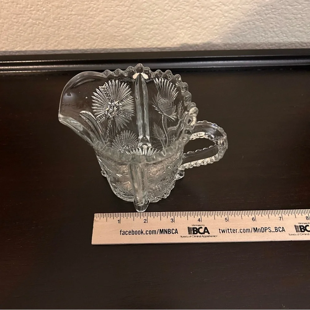 Antique EAPG John B. Higbee Paneled Thistle Footed Glass Creamer 1905-1910